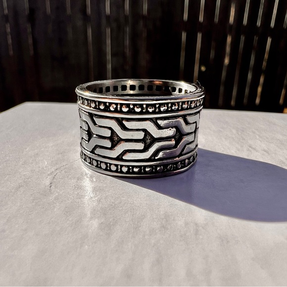 Stainless Steel Wedding Band Men’s Tribal - Picture 3 of 7